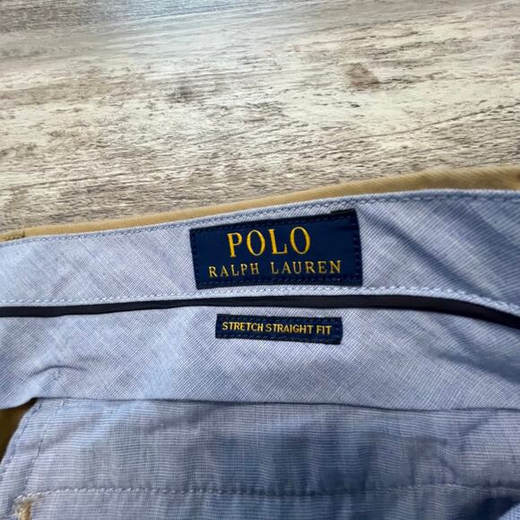 Polo Ralph Lauren Tan Mens 34x28 Stretch Straight Fit Flat Front Slacks Pants - Picture 14 of 15